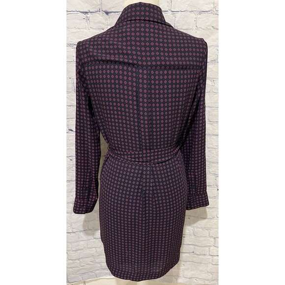 Express long sleeve Button Down pattern shirt dress with belt size small - Picture 4 of 7